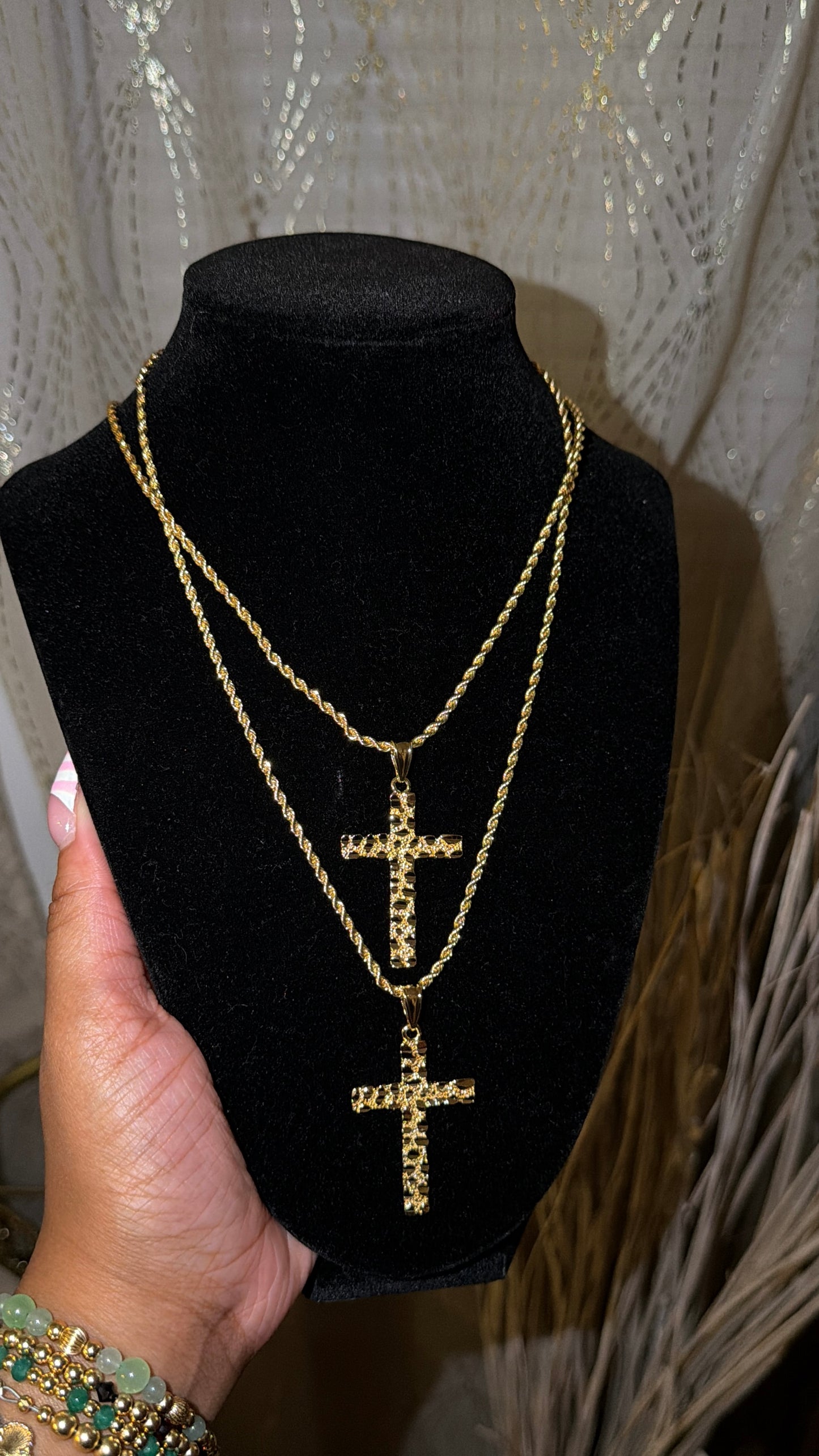 NUGGET CROSS W/CHAIN