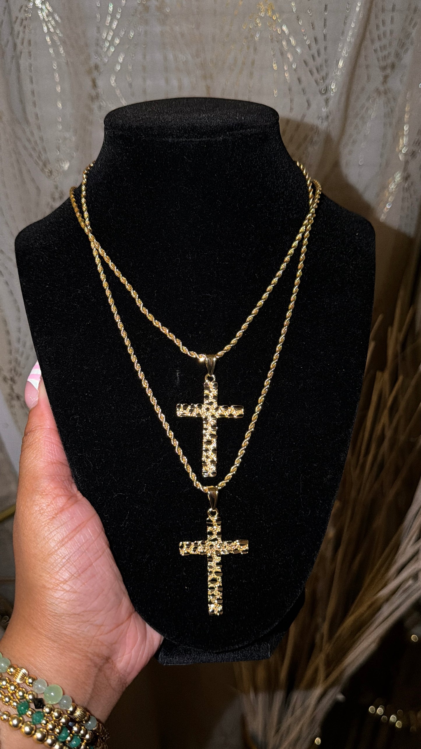 NUGGET CROSS W/CHAIN